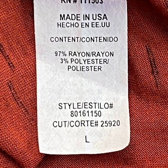 Lily White Top Womens Large Rust Aztec Pocket Long Sleeve Southwest USA NEW - Picture 11 of 13